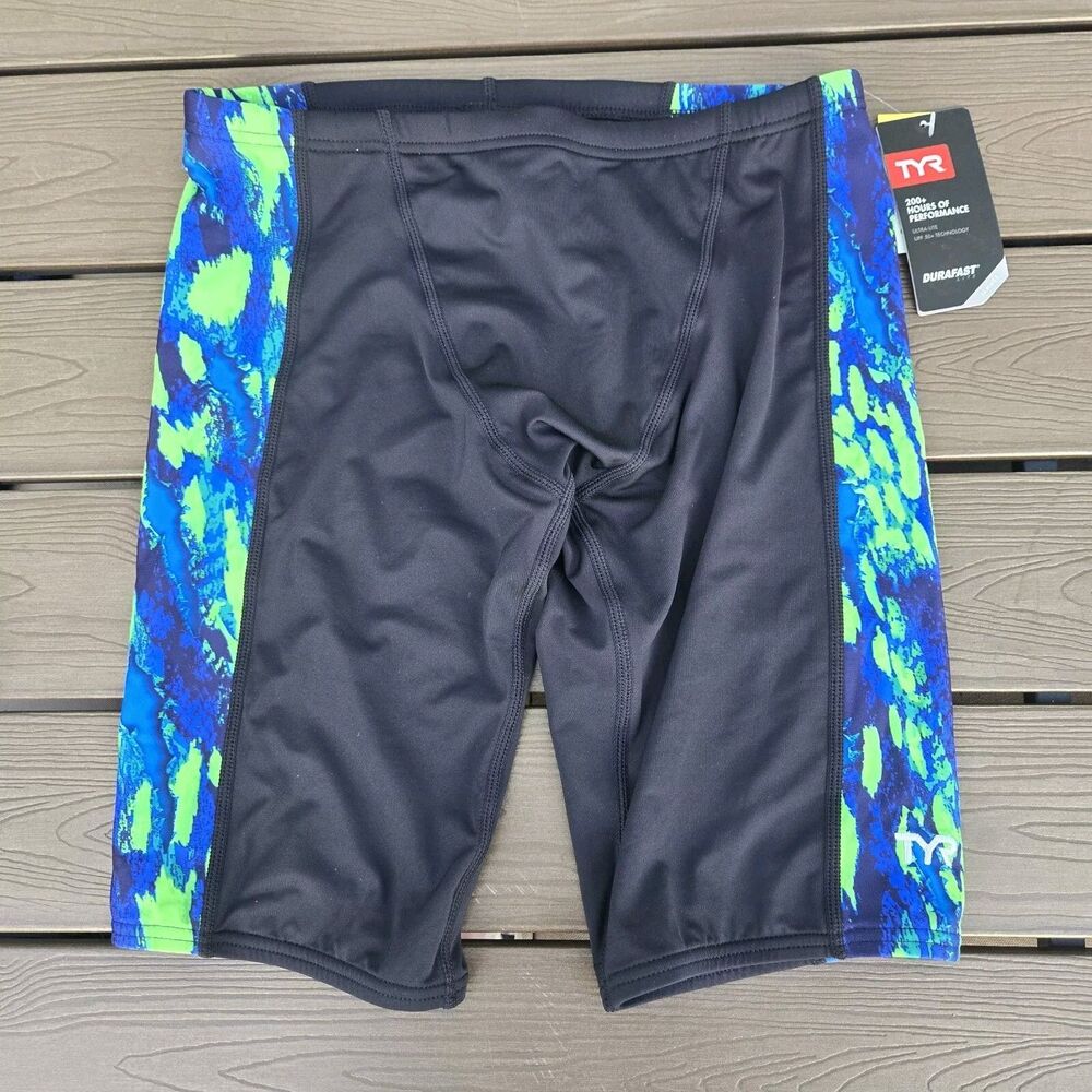 TYR Durafast Lite Brandello Splice Men's Jammer Blue/green Swimwear SZ 32 New